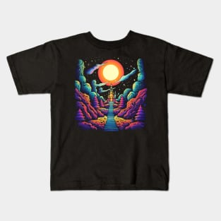 Stairway to Heaven - Psychedelic Castle Art Kids T-Shirt